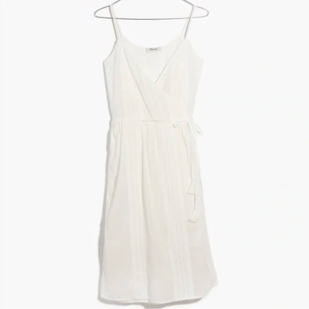 Madewell Ivory Wrap‎ Mini Dress 100% Cotton XXS Sleeveless Summer Boho